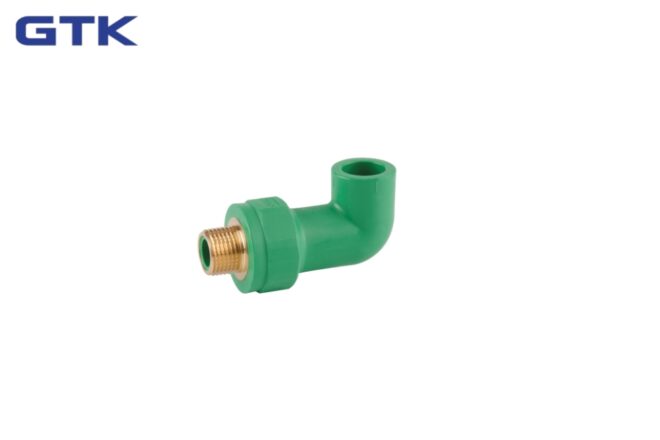 Extended external thread elbow