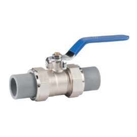 Brass alloy ball valve with union adaptor and two fusion ends