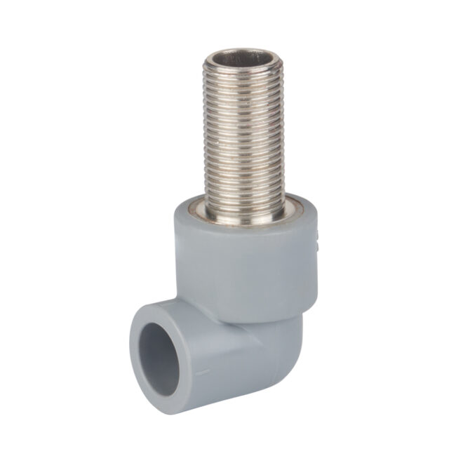 Extended external thread elbow