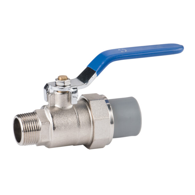 Brass alloy ball valve with union adaptor and fusion end/MT end