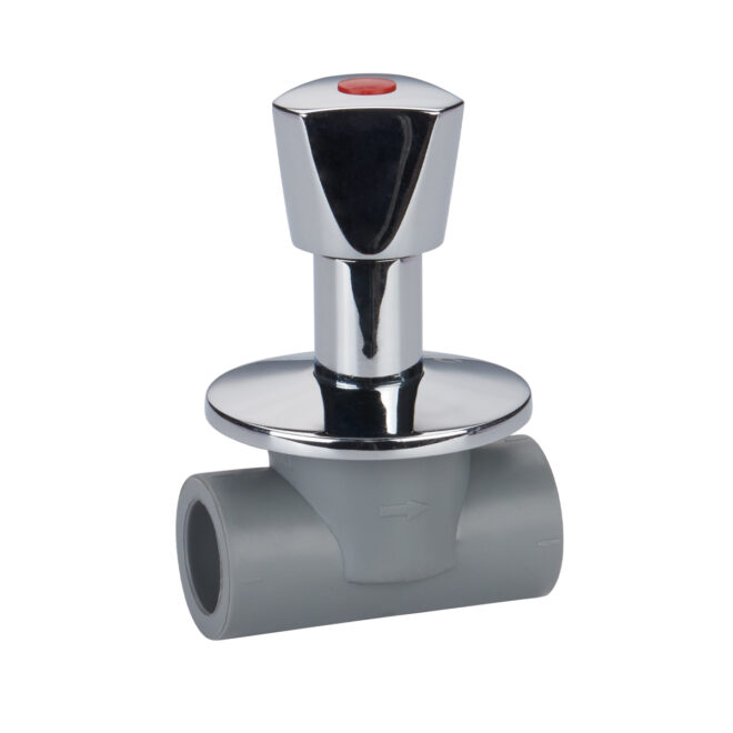 Concealed stop valve with metal decorative cover (three-piece-set)