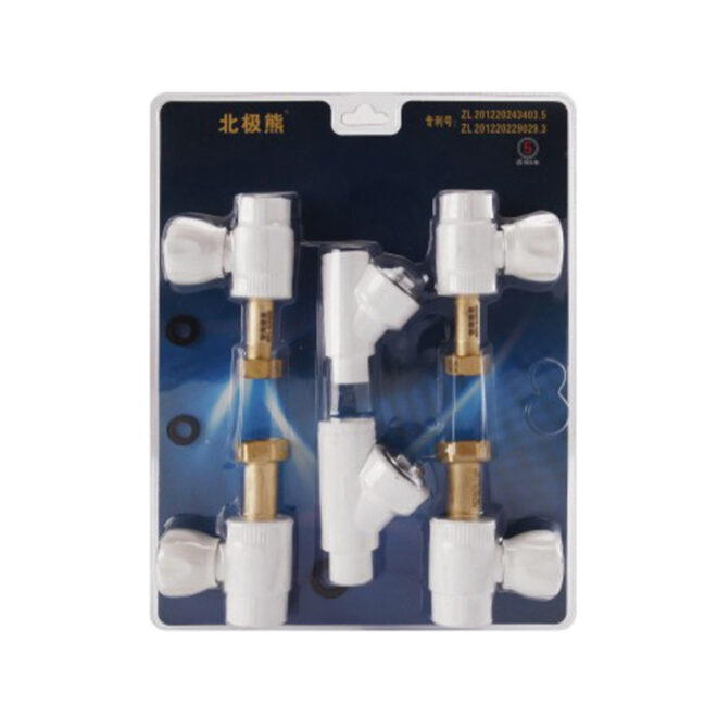 PP-R long external wall mounted furnace valve assembly
