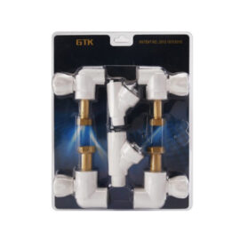 PP-R 90° long external wall mounted stove valve assembly